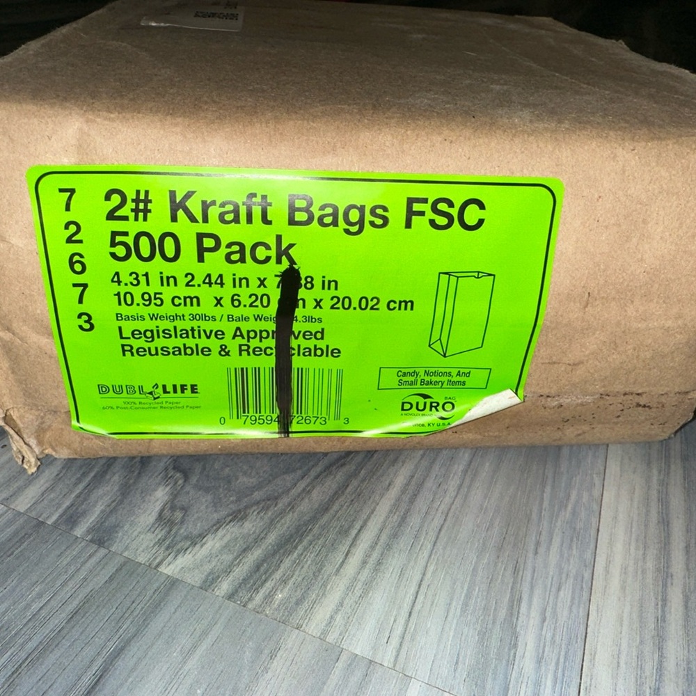 2# Kraft brown paper lunch bags 500 Ct